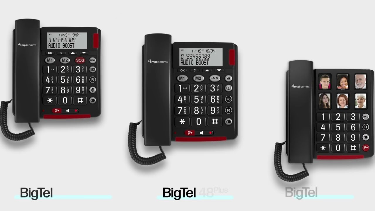 Amplicomms BigTel1502 Téléphone fixe sans fil senior, Combiné Extra, Tonalités