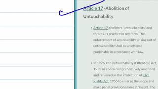 Article 17 Abolition Of Untouchability Explained In Hindi Youtube