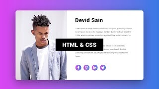 Minimal Profile Card UI Design using Html u0026 CSS - D... | Doovi