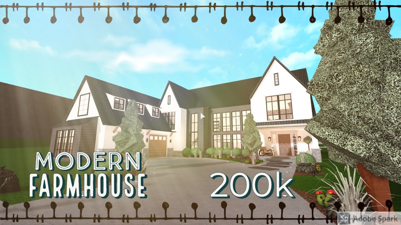 Welcome To Bloxburg| Modern Farmhouse| 200k | SpeedBuild+Tour! - YouTube