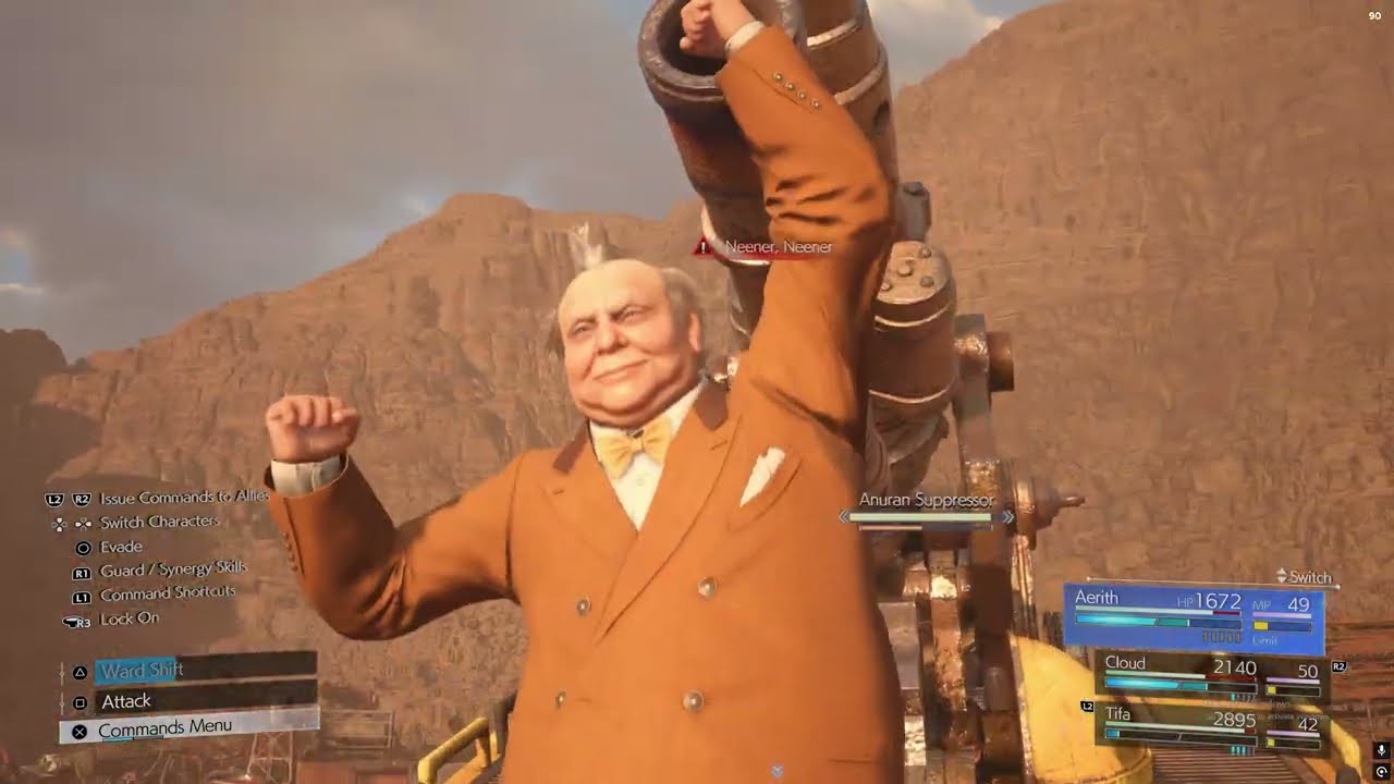 FINAL FANTASY VII REBIRTH Palmer boss fight. Huge yellow robot beatdown.