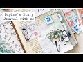 Daphne's Diary Journal with me | S3:E6 | Blue Floral Vintage Linen Journal Kit | Floral Journaling