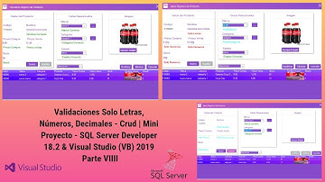 Validations Only Numbers, Letters - Crud | SQL Server Developer 18.2 & Visual Studio (VB) 2019