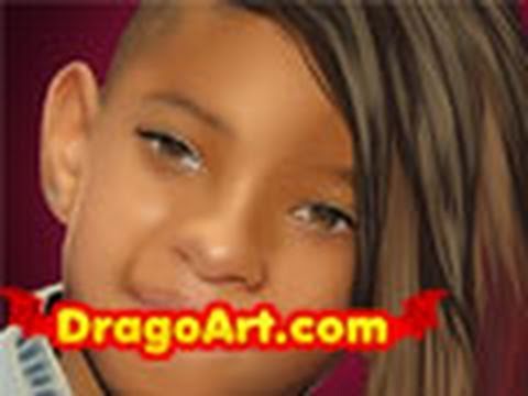 How to draw Willow Smith, step by step
