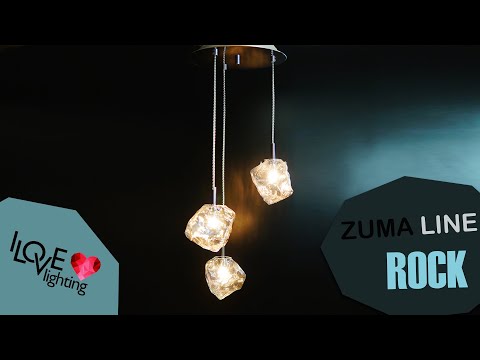 Lampa wisząca ROCK Zuma Line. Lampa ze szklanym artystycznym kloszem salonu, jadalni czy sypialni.