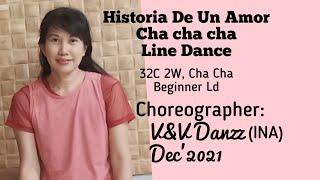 Historia De Un Amor Cha Cha Cha - Line Dance ||V&V Danzz || Demo