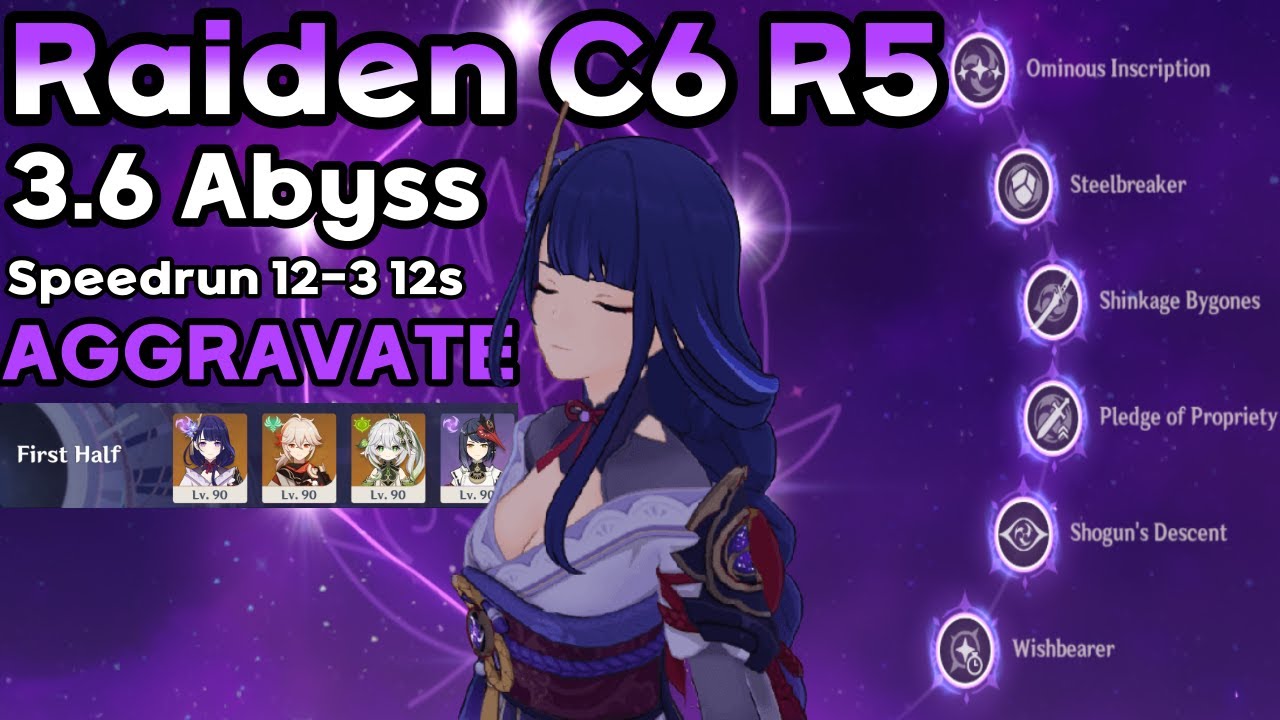 Raiden C6 R5 3.6 Spiral Abyss Floor 12-3 Matrix 12s