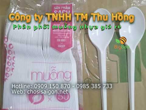 Video Thìa nhựa, muỗng nhựa dùng 1 lần giá sỉ rẻ cho đại lý - youtube
