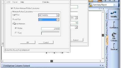 PRO/II Unit Operations – Shortcut Distillation Column Part 2