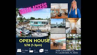 2436 Gulfstream Ln., Ft. Lauderdale WATERFRONT HOME WITH DOCKAGE! OPEN HOUSE!
