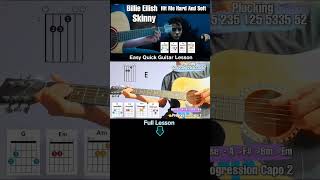 SKINNY - @BillieEilish #guitarlesson #guitarcover #chords #hitmehardandsoft #guitartutorial #shorts