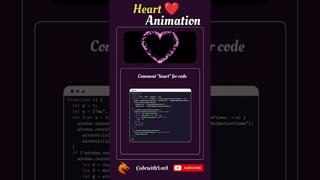 Heart Animation Using HTML CSS & JavaScript ❤️ | Particle Heart Effect | CodewithLord