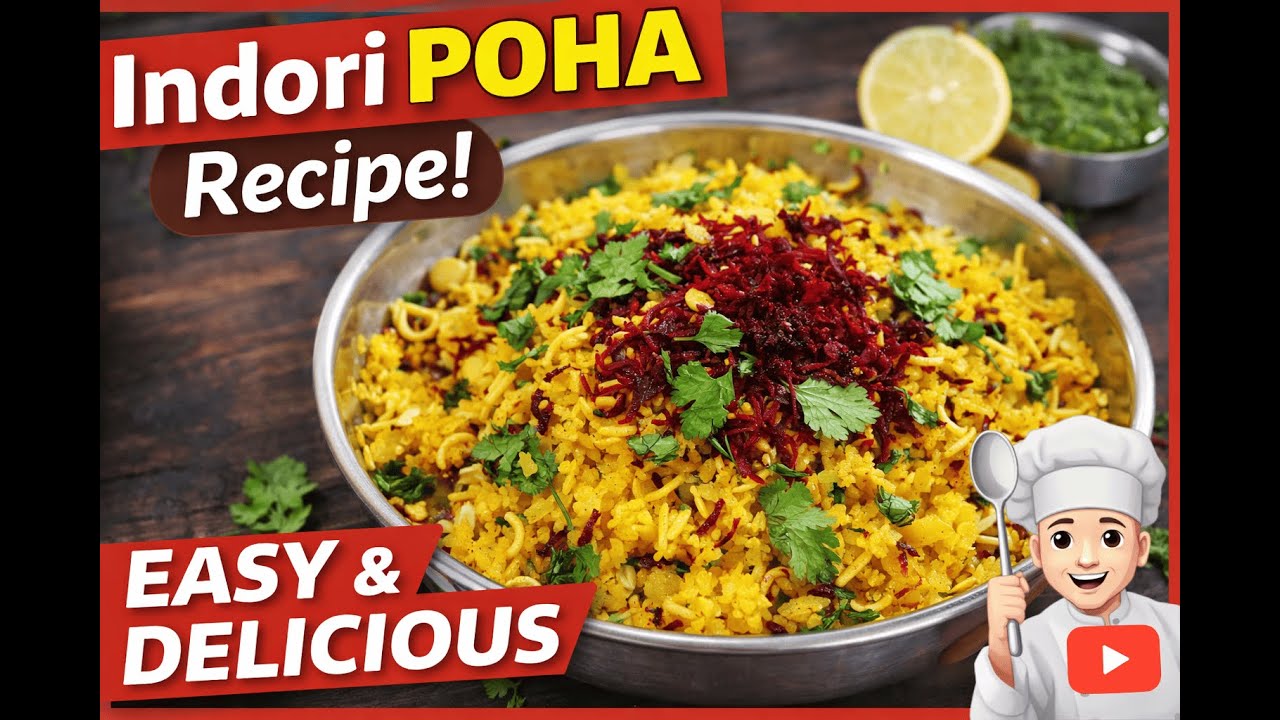 Indori Poha Recipe 😋 | इंदौरी पोहा कैसे बनाएं | Easy & Tasty Breakfast | #IndoriPoha #PohaRecipe