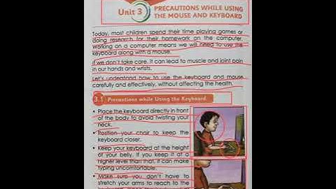 3rd STD Computer Unit 3 - Precautions While Using The               Mouse and Keyboard