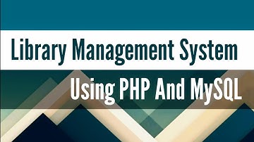 Library Management System Using PHP And MySQL || Final year project ||