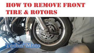 Harley Front Wheel and Brake Rotors Removal | Techn' Moto screenshot 1