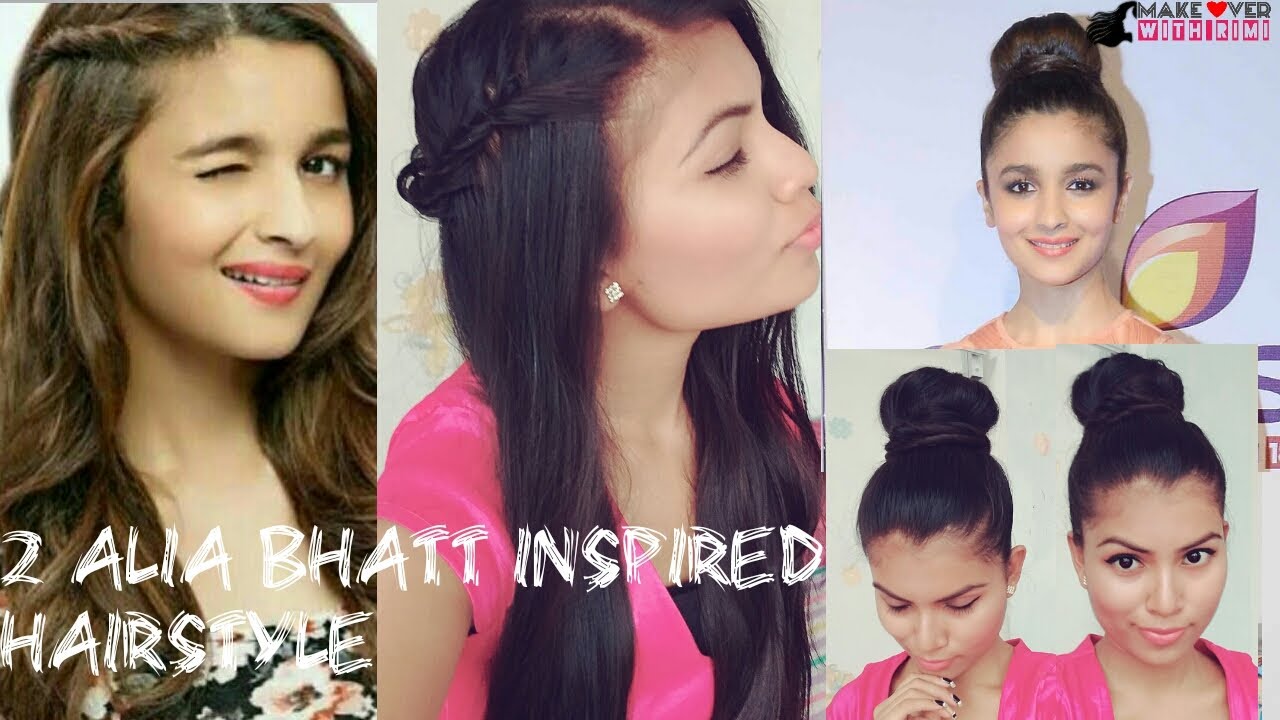 2 Alia Bhatt inspired hairstyle | cute hairstyles | summer hairstyle | easy hairstyles | - YouTube