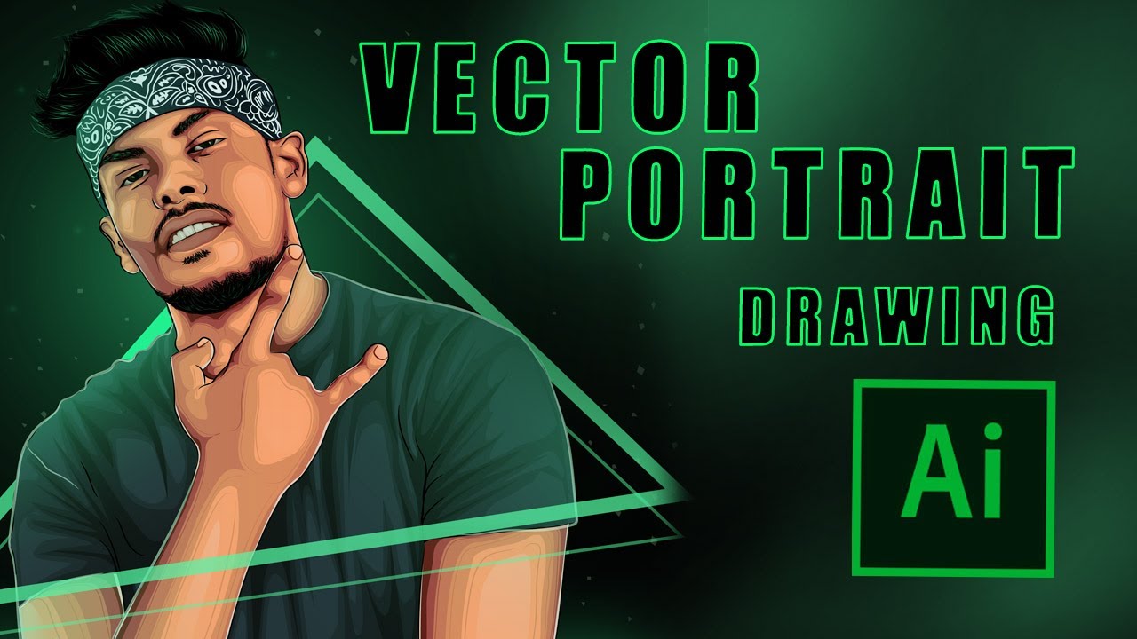 How to drawing a vector portrait | Adobe illustrate | speed art - YouTube