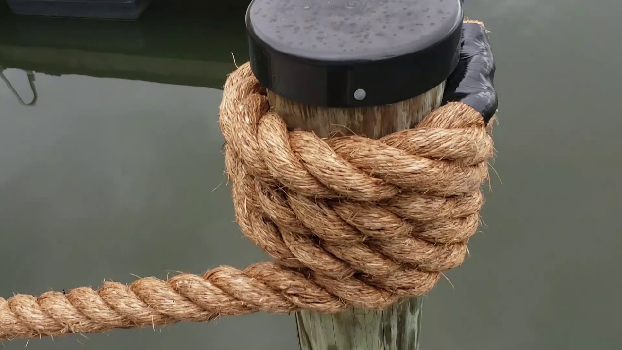 Installing Large Rope On Dock Posts Youtube 