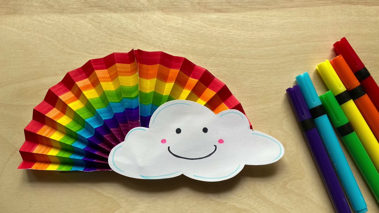 How to make rainbow with paper, Paper Rainbow, Rainbow Craft Ideas With  Paper