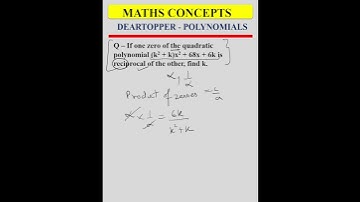 If one zero of the quadratic polynomial (k2 + k)x2 + 68x + 6k is reciprocal of the other,POLYNOMIALS