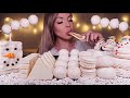 ASMR EDIBLE SNOWMAN, SNOWBALLS, JELLY EYEBALLS, VANILLA WAFERS, WHIPPED CREAM, TOBLERONE, MUKBANG 먹방