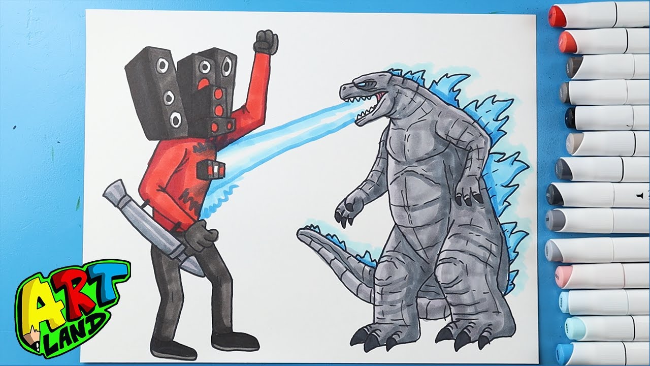 How to Draw Godzilla vs Speaker Titan