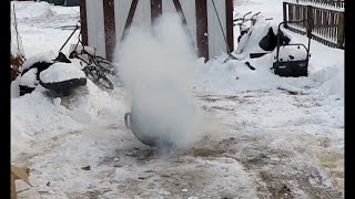 I BLEW UP MY GARBAGE CAN W/ DRY ICE! OOPS.. | Jason Asselin