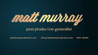 Matt Murray Showreel 2016