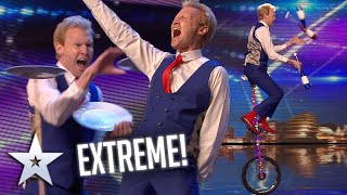 unicycling plate spinning juggling genius i audition i bgt