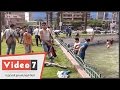 بالفيديو نافورة مصطفى محمود تتحول إلى حمام سباحة لطلاب المدارس