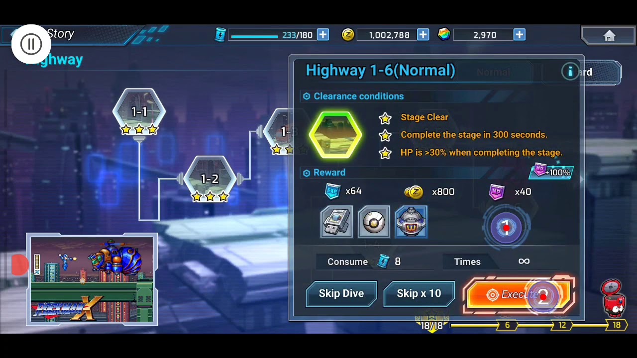 Rockman X Dive Auto Farm MP/Items and Gallery Character