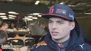 © verstappen.nl - using this video without permission is prohibited
max verstappen reviews his first day in the 2020 rb16 of aston martin
red bull racing