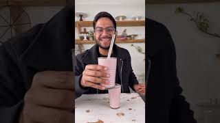 Strawberry Smoothie | Sugarfree Healthy Smoothie Recipe With Milk