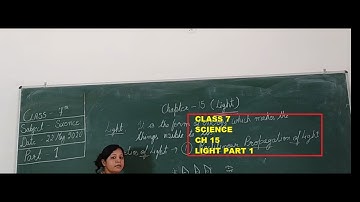 CLASS 7 SCIENCE CHAPTER 15 LIGHT PART 1