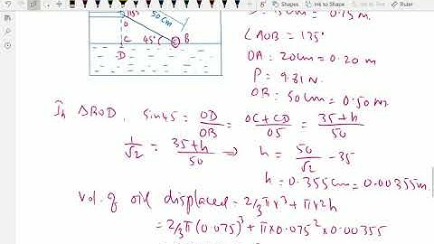 Fluid Mechanics: - (Buoyancy and centre of buoyancy; Solvina a problem 67