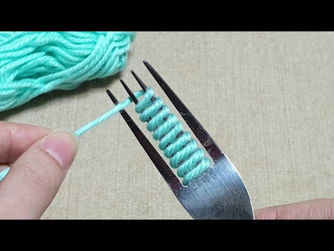 Super Easy Flower Craft Ideas with Woolen - Hand Embroidery Amazing Trick - Wool Flower Design