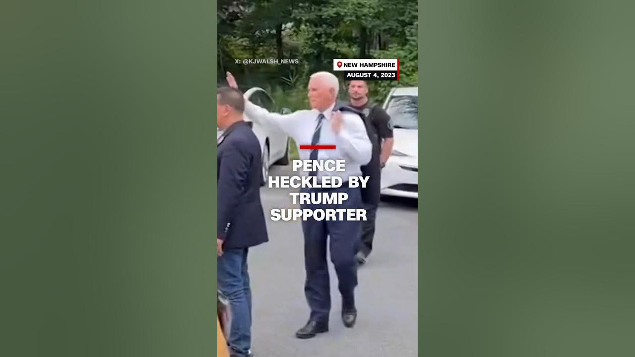 Former Vice President Mike Pence heckled by Trump supporter.