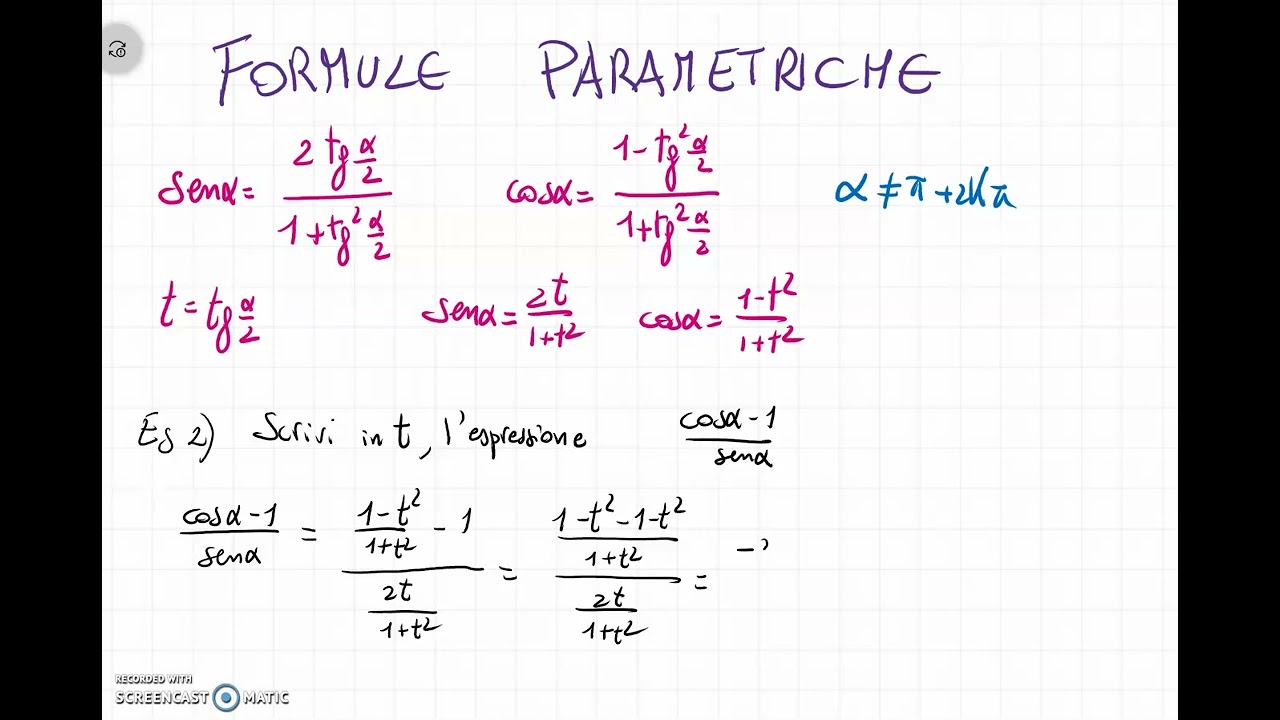 Goniometria 35 - Formule parametriche