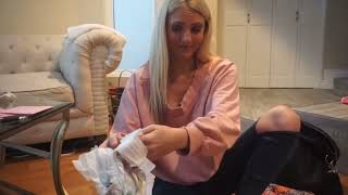 Sav Labrant changing diapers