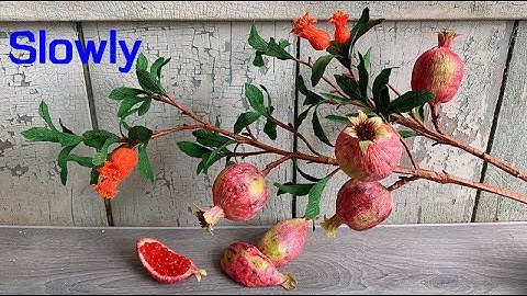 ABC TV | How To Make Pomegranate Branch From Crepe Paper (Slowly) - Craft Tutorial