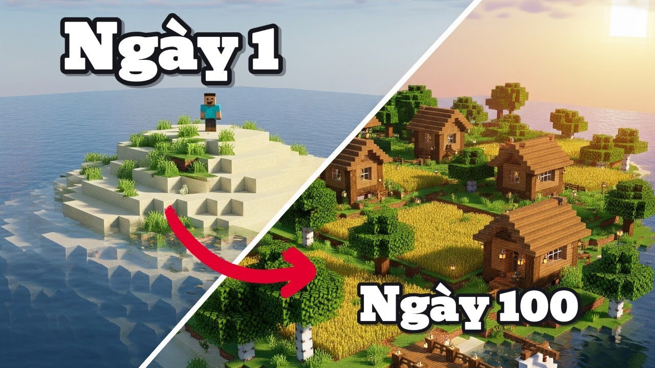 100 Ngày Sinh Tồn Trên Hoang Đảo Trong Minecraft Hardcore! - YouTube