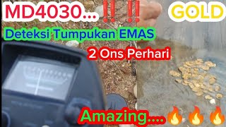 KAYA MENDADAK ‼️ Tumpukan EMAS Dideteksi MD4030 Pinggir Sungai 🔥 2 Ons Perhari