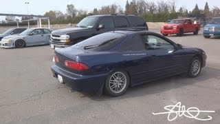 SUBSONIC RUBBER GLASS! - Most Extreme Windshield Flex - Powerful BASS! (Acura Integra) Resimi