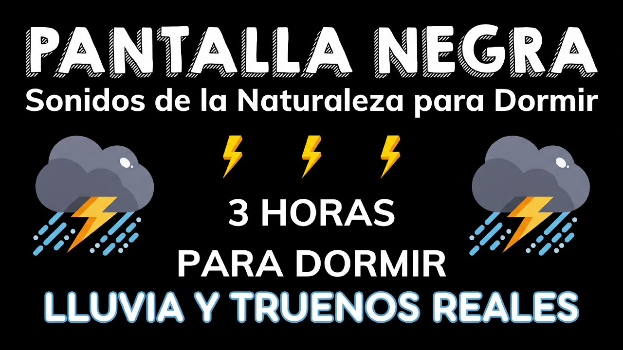 Sonidos de Lluvia y Truenos para Dormir 😴 PANTALLA NEGRA 💤 Dormirás ...