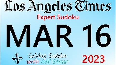 LA Times  Expert Sudoku, March 16, 2023