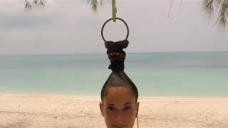 Claudia Franco circus performer, hairhang