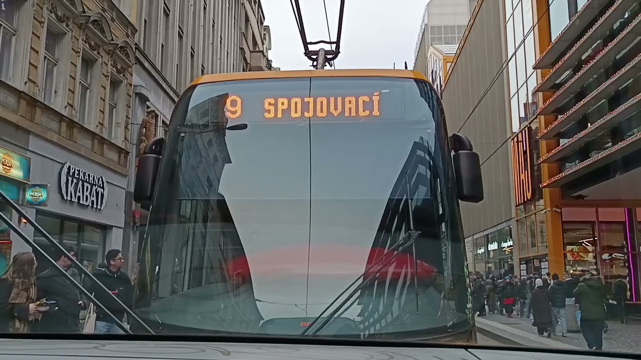 604. 21 12 25. Praha1. Маршрут трамвая 18.