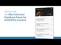 How to use the Ally Instructor Feedback Panel for WYSIWYG Content