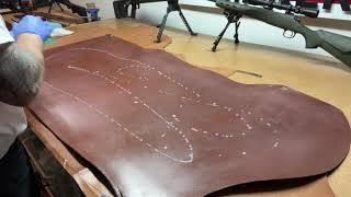 Polishing a new &quot;butt cut&quot; section of a thick English brown bridle leather hide.